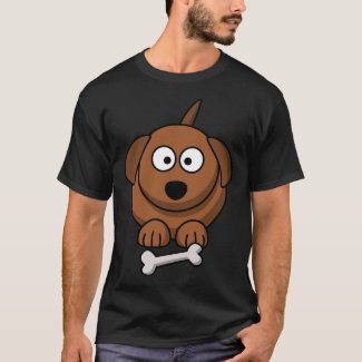 Cute Brown Dog and Bone T-Shirt