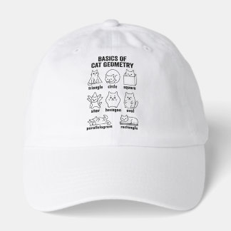 Basics of Cat Geometry Math Pun Funny Line Art Doo Hat