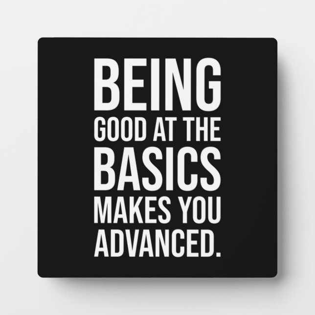 Basics vs Advanced - Gym, Hustle, Success Plaque (Front)
