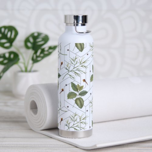 Basil Cloves and Dill Pattern Water Bottle