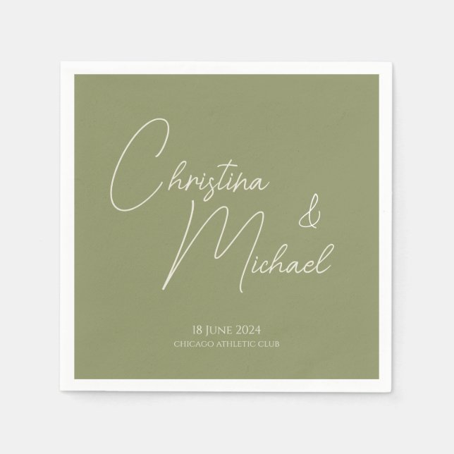 Basil • Handwritten Script Napkins (Front)