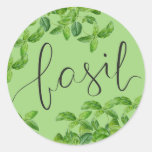 Basil herbs classic round sticker