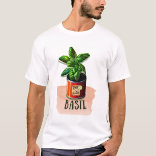 Basil in can -Herbs Basil Vintage design -  T-Shirt