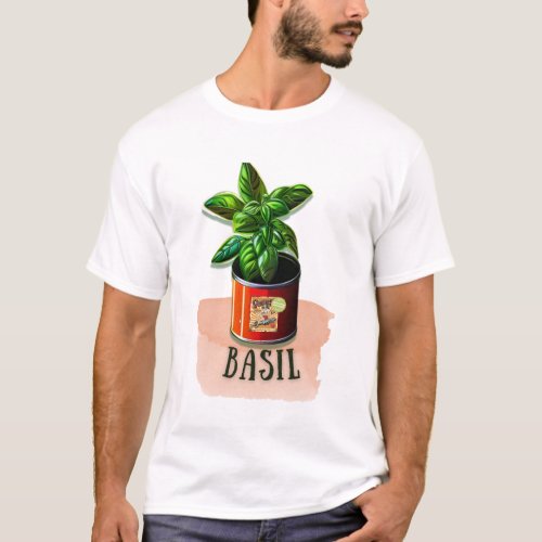 Basil in can _Herbs Basil Vintage design _  T_Shirt