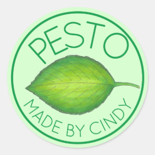 Basil Leaf Homemade Food Pesto From the Kitchen of Classic Round Sticker