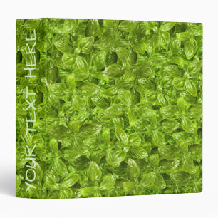 Basil Leaves Pattern 3 Ring Binder