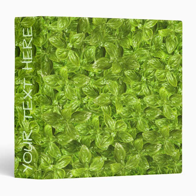 Basil Leaves Pattern 3 Ring Binder (Front/Spine)