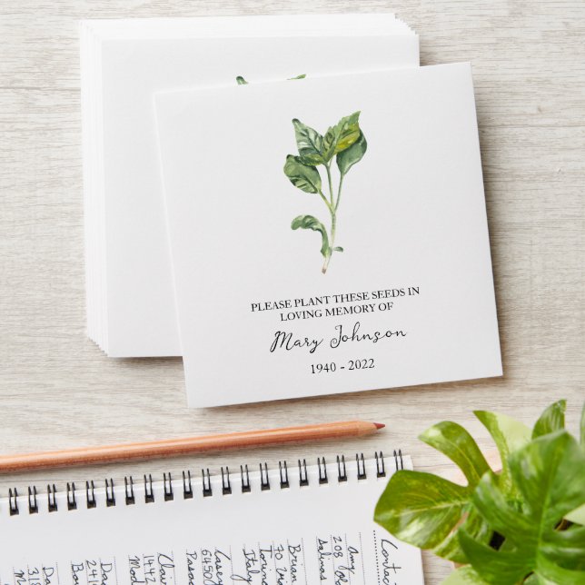 Basil Memorial Funeral Seed Envelope (Stacked)