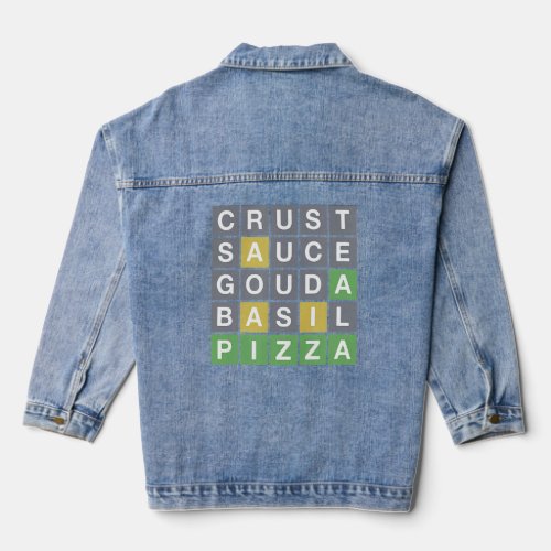 Basil Pizza Crust Sauce Gouda Word Guessing Online Denim Jacket
