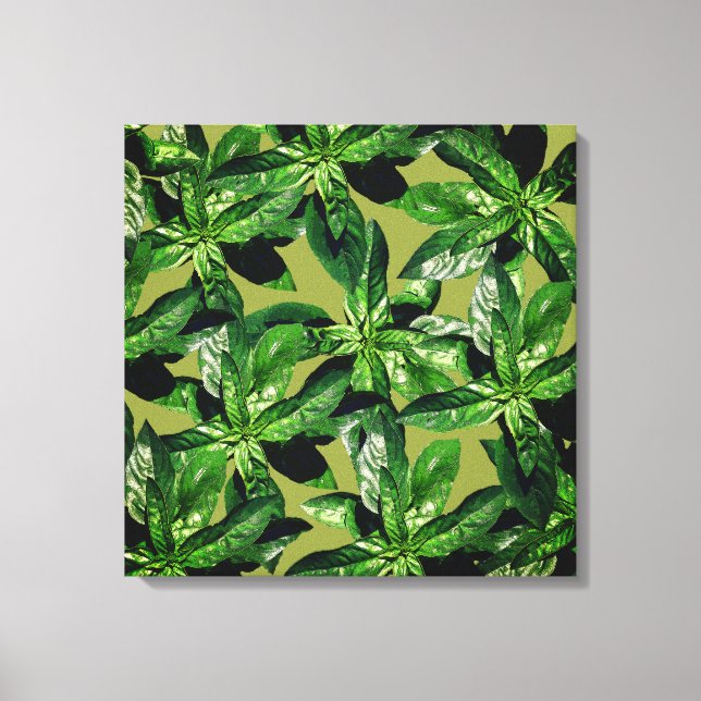 Basil Plant  Photo Pattern Wrapped canvas Print (Front)