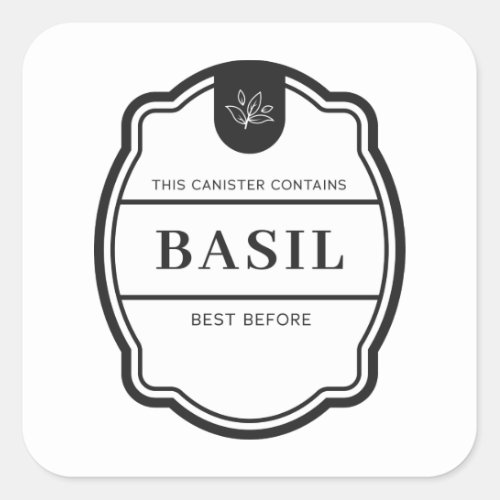 Basil Spice jar Labels