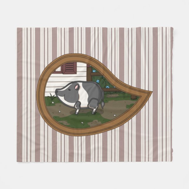 Basil the Pig Fleece Blanket (Front (Horizontal))