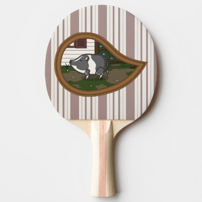 Basil the Pig Ping Pong Paddle (Front)