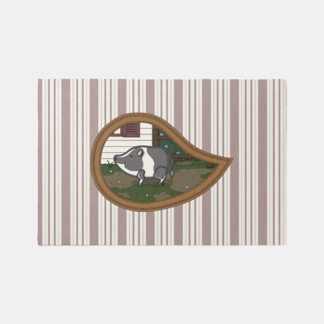 Basil the Pig Rug (Front)