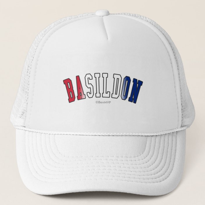 Basildon in United Kingdom National Flag Colors Hat