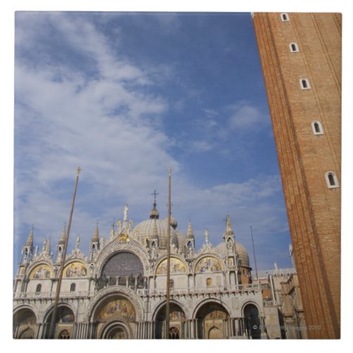 Basilica and Bell Tower St Marks Square Venice Ceramic Tile