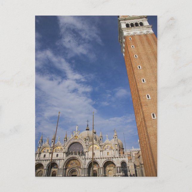 Basilica and Bell Tower St Mark's Square Venice Postcard (Front)