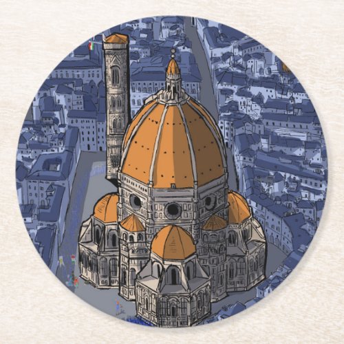 Basilica di San Lorenzo Florence Italy Round Paper Coaster