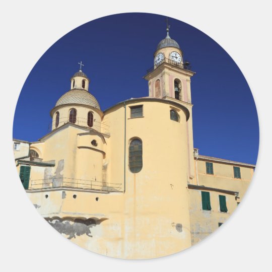 Basilica in Camogli Classic Round Sticker
