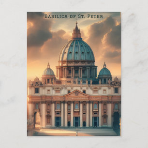 Basilica of St. Peter Italy Europe Travel Postcard