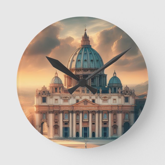 Basilica of St. Peter Italy Europe Travel Round Clock (Front)