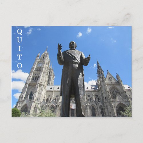baslica statue quito postcard