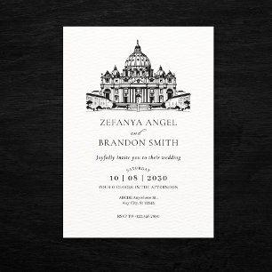 Basilica Vatican wedding Invitation
