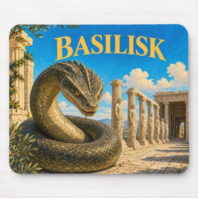 Basilisk, Gothic Fantasy Monster Mouse Pad (Front)