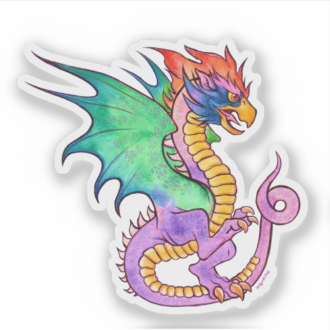 Basilisk Magenta Medieval Sticker (Front)