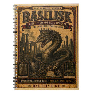 Basilisk, Vintage Circus Monster Notebook