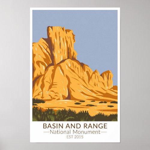 Basin and Range National Monument Nevada Vintage  Poster
