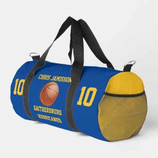 Baskball Team, Coach, Player Blue Gold Personalize