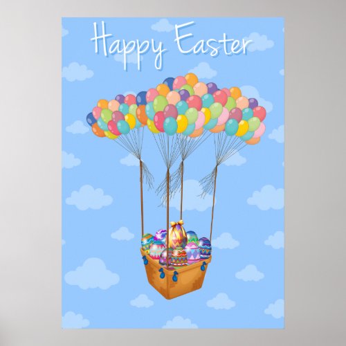 Basked Of Easter Eggs Poster