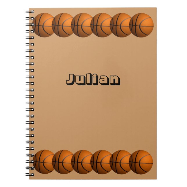 Basket ball Row Personal Name Notebook (Front)