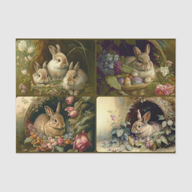 Basket Bunnies Tissue Paper (Front)