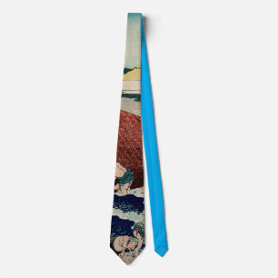 Basket fishing in the Kinu River by Hokusai Neck Tie