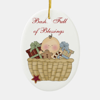 Basket Full of Blessings Ceramic Ornament