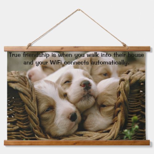 basket full of puppies hanging tapestry