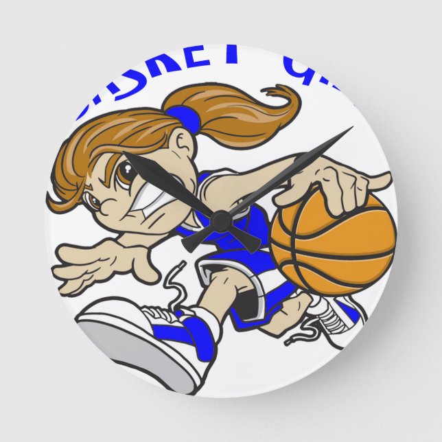 BASKET GIRL ROUND CLOCK (Front)