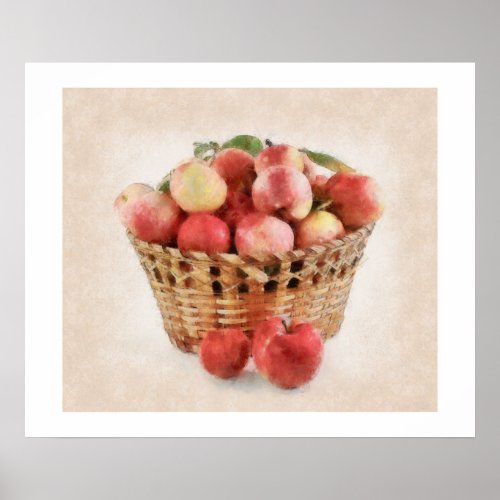 Basket of Apples Poster
