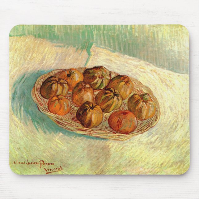 Basket of Apples to Pissarro by Vincent van Gogh Mouse Pad (Front)