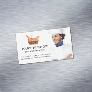 Basket of Baguettes Chef Business Card Magnet