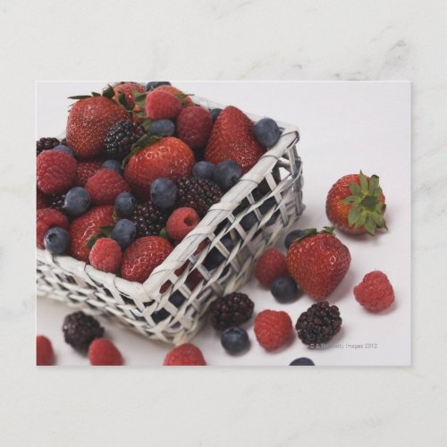 Basket of berries postcard
