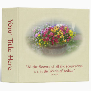 Basket of Blossoms 3 Ring Binder