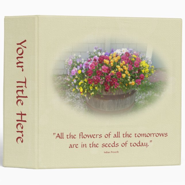 Basket of Blossoms 3 Ring Binder (Front/Spine)