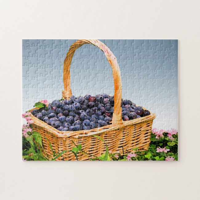 Basket of Blueberries Jigsaw Puzzle