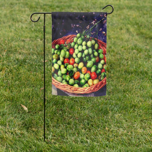 Basket of Cherry Tomato's Garden Flag (In SItu)