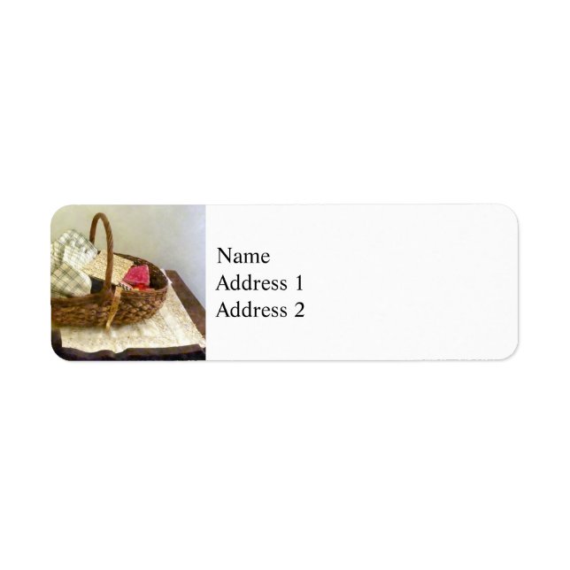 Basket of Cloth and Measuring Tape Label (Front)