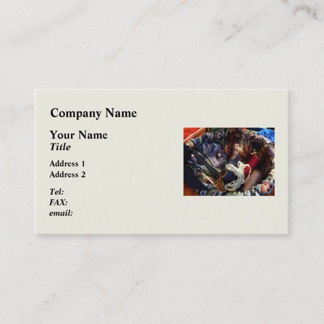 Basket of Crocheting and Thread Business Card (Front)
