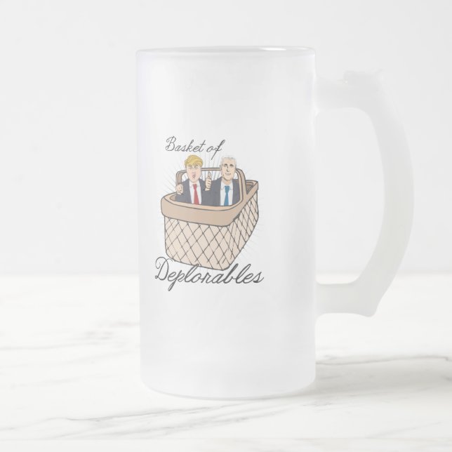 Basket of Deplorables - Trump Pence -- Anti-Trump  Frosted Glass Beer Mug (Right)
